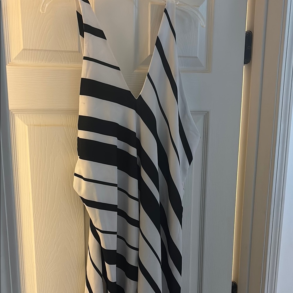 Chic Striped V-Neck Dress- Quiz women’s stripe halter neck maxi dress.